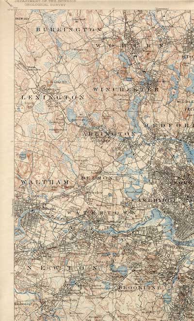 Map of Burlington/Lexington/Bedford 1903